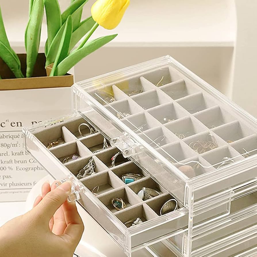 3 Compartment Velvet Jewelry Organizer