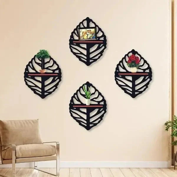 Nature-Inspired Leaf Wall Shelves – 4-Piece Set (6Inch)