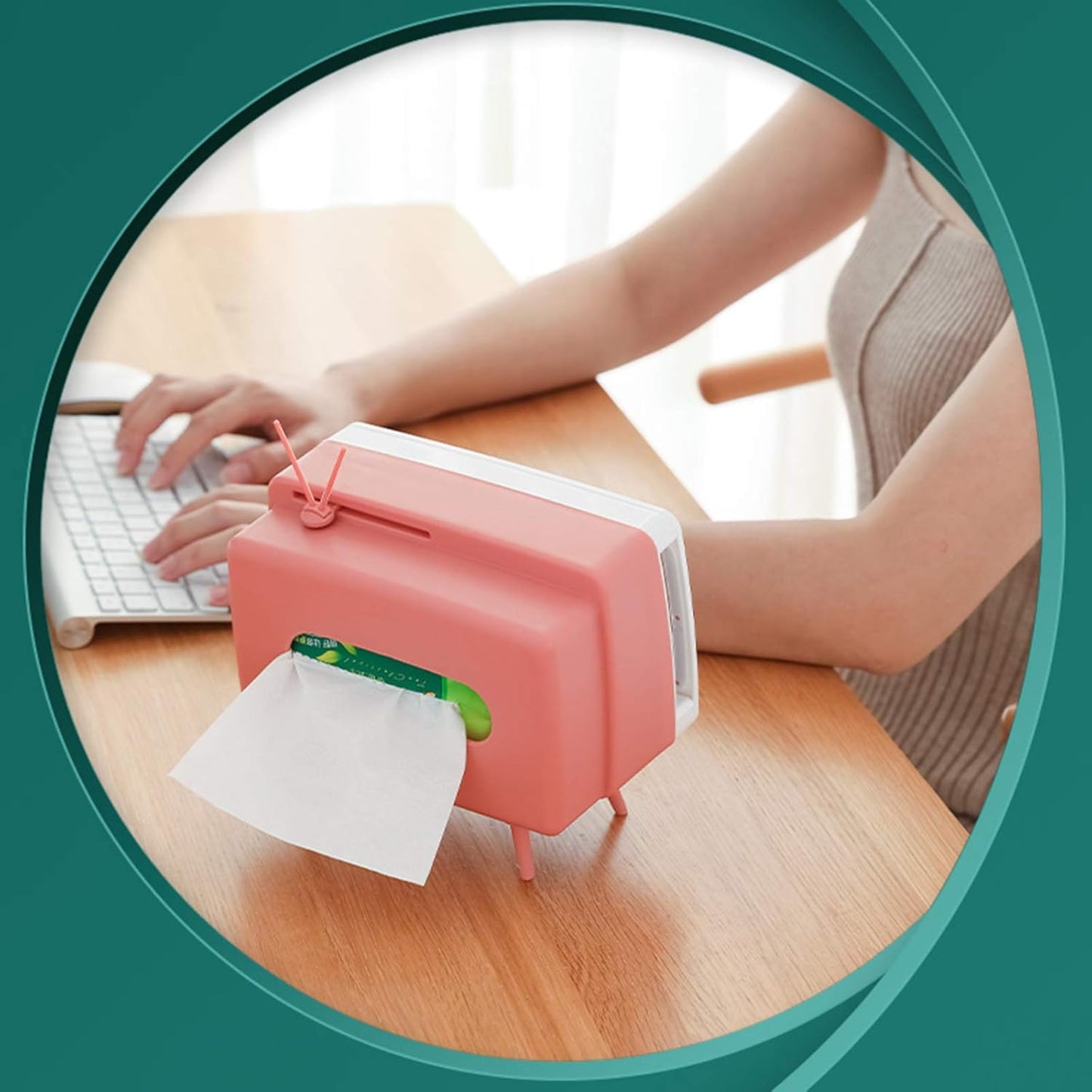 Creative 2 In 1 TV Shape Tissue Box With Phone Holder