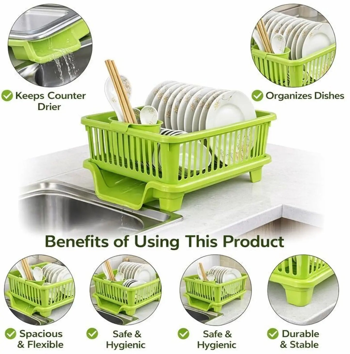 Stylish Countertop Plate & Bowl Drying Rack