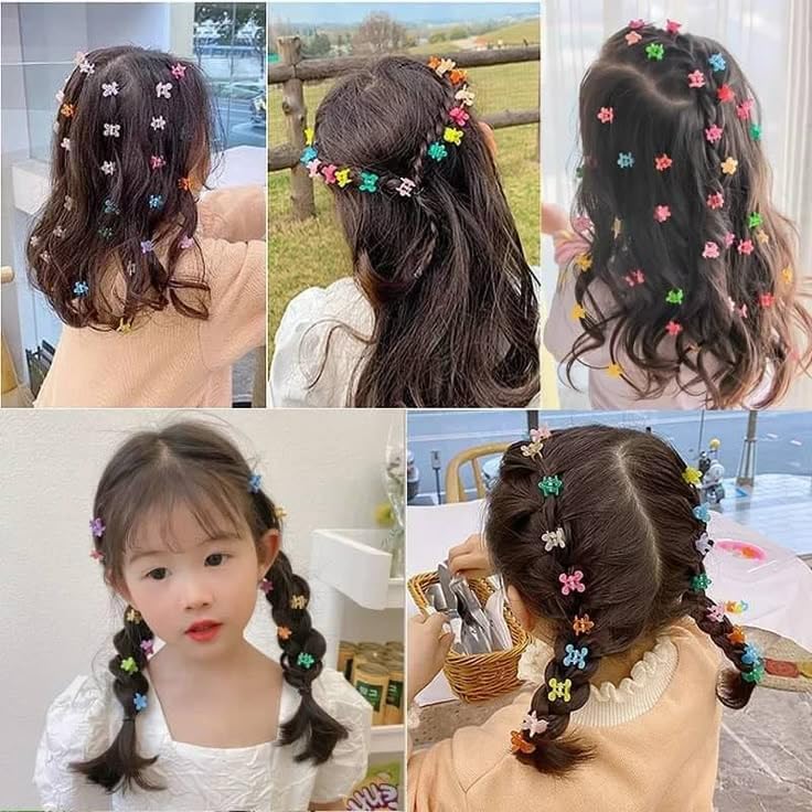 12Pcs Tiny Colorful Daisy Hair Clips Cute Hair Set For Girls