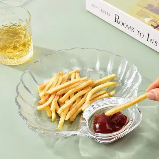 1Pcs Durable Transparent Acrylic Snack Plate For Parties
