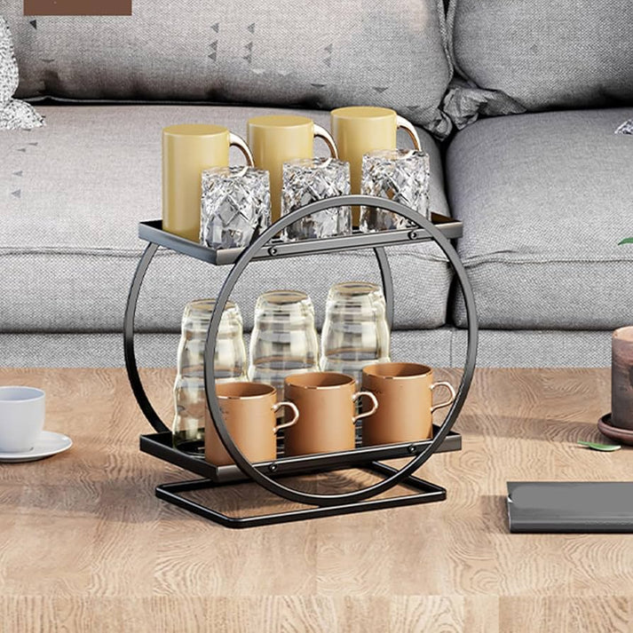 Round 2-Tier Metal Display Rack