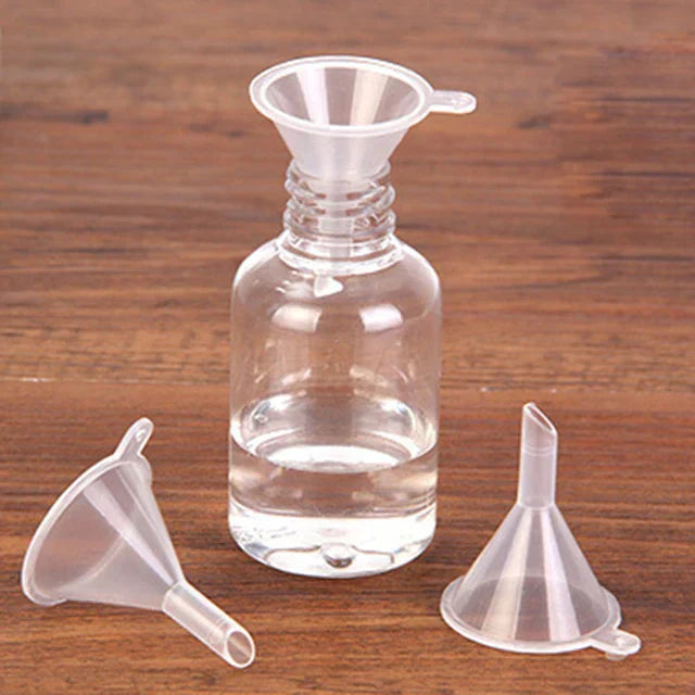 3Pack Mini Plastic Funnels Transparent