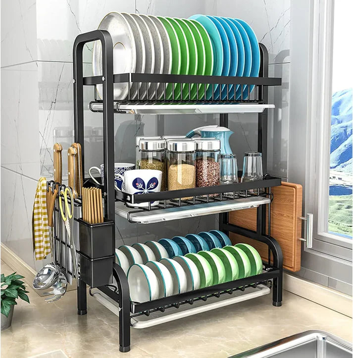 Space-Saving Dish Organizer With Multi-Level Design