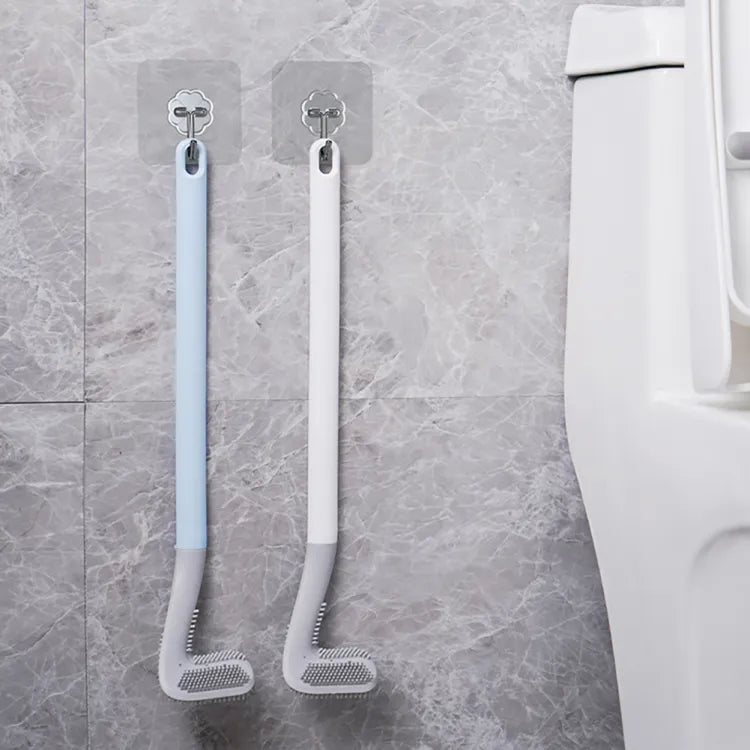 Hockey Style Toilet Cleaning Brush With Strong Bristles