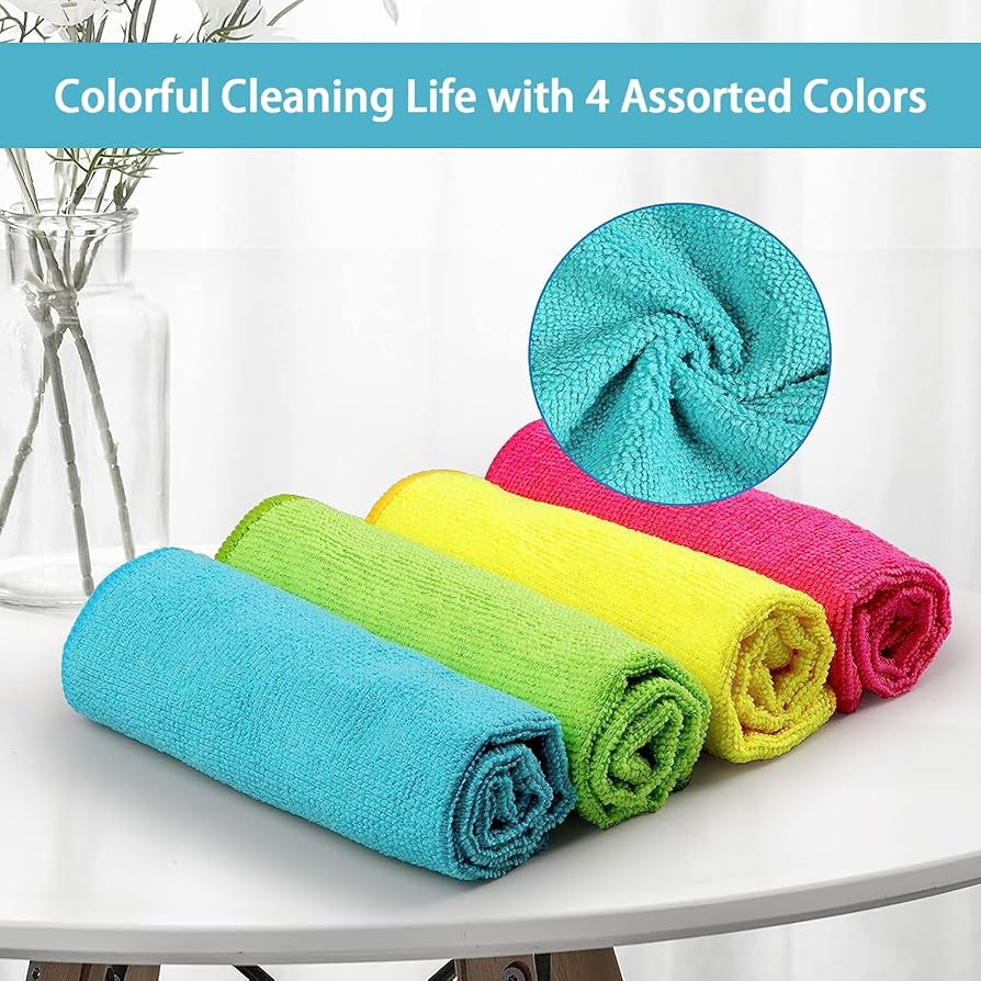 6PCS Quick-Dry Microfiber Cleaning Cloth Set For Kitchen, Car & Glass