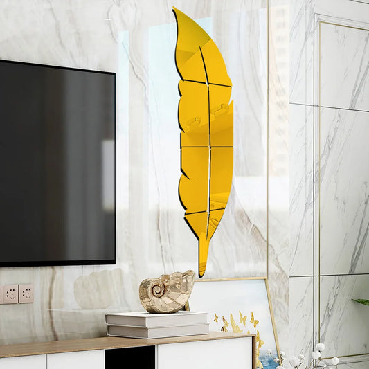 Acrylic Angel Wings Mirror Wall Decal (37x7 Inch)