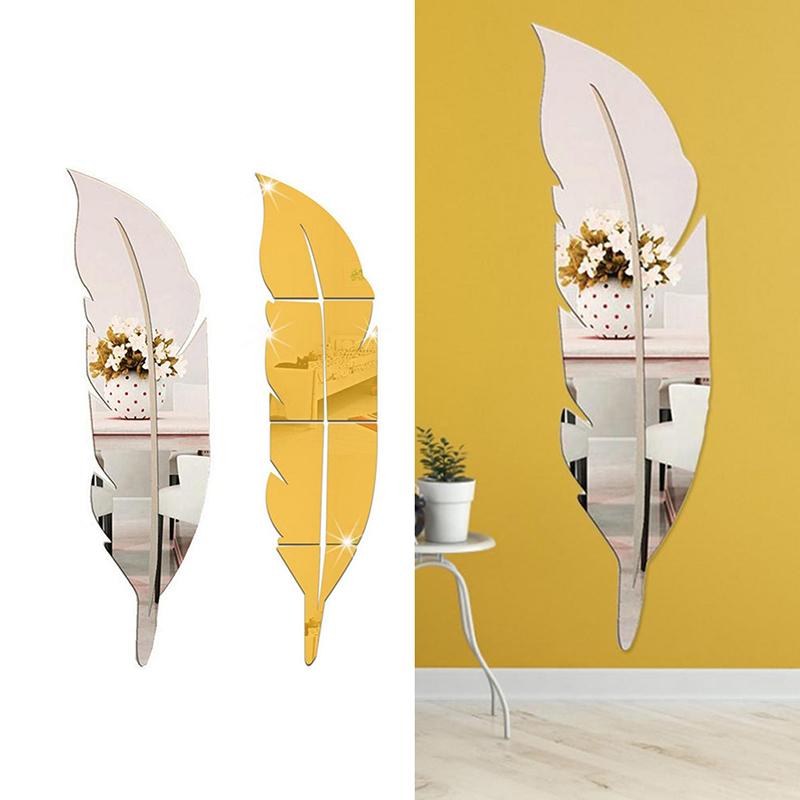 Acrylic Angel Wings Mirror Wall Decal (37x7 Inch)