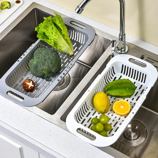 Sink Rack with Expandable Basket