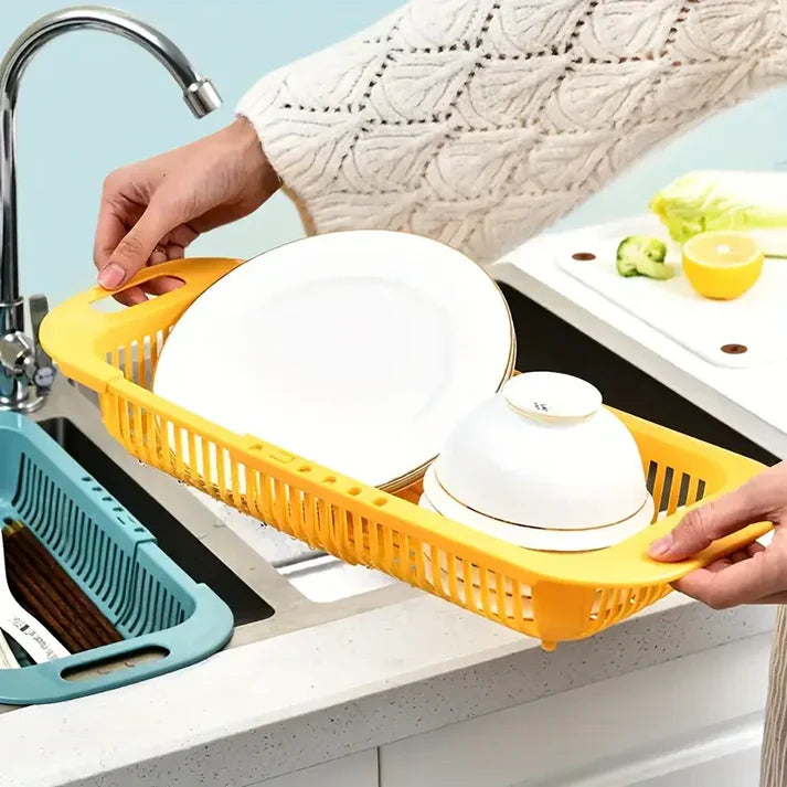 Sink Rack with Expandable Basket