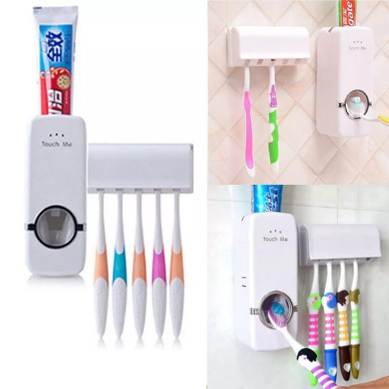 Automatic Toothpaste Dispenser With Brush Holder