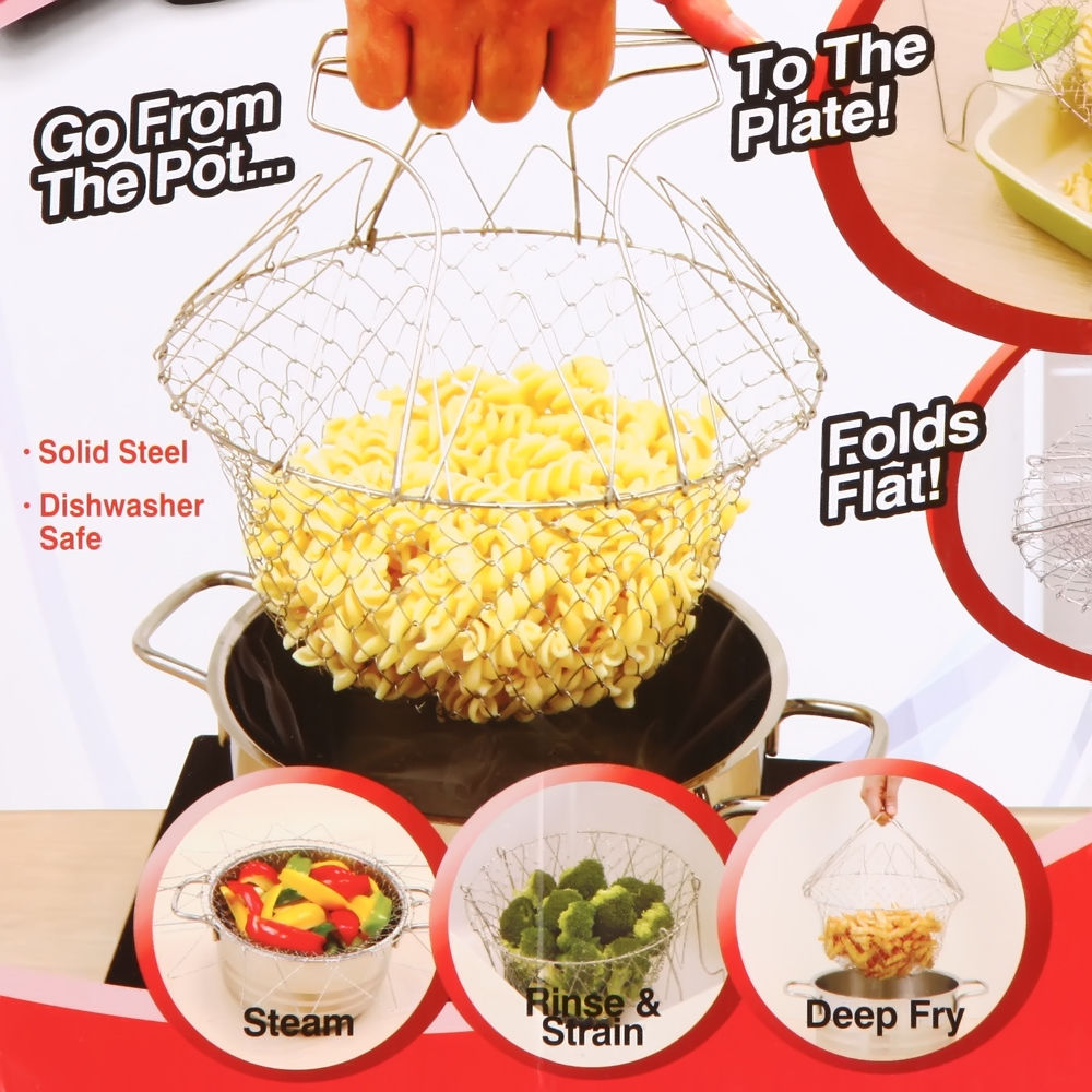 Chef Basket Fry Strainer Frying, Boiling & Straining