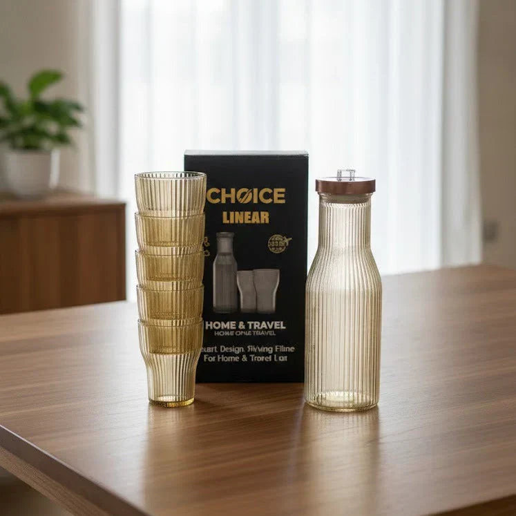 Plastic Bottle & Glass Set For Water, Juice & Drinks