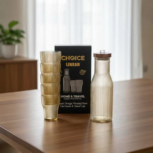 Plastic Bottle & Glass Set For Water, Juice & Drinks