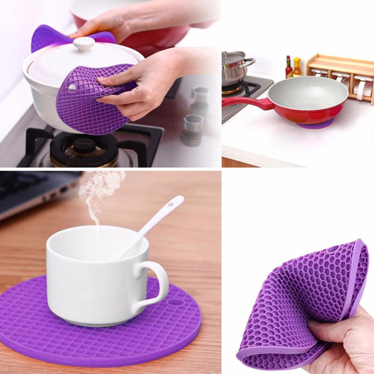 Round Silicone Heat Resistant Pot Mat (Multicolor)