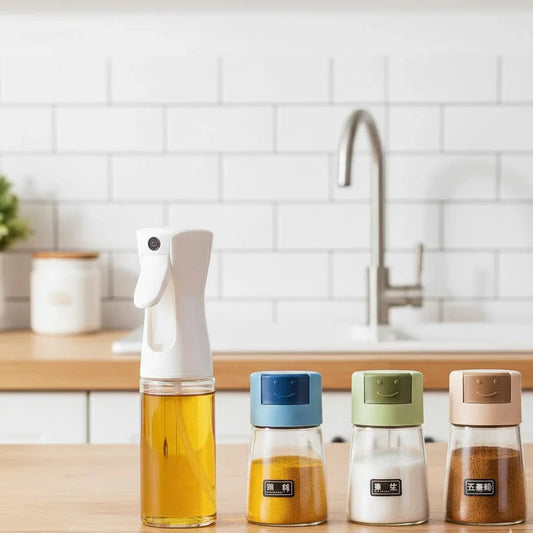 4Pcs Spice & Oil Set Countertop Storage