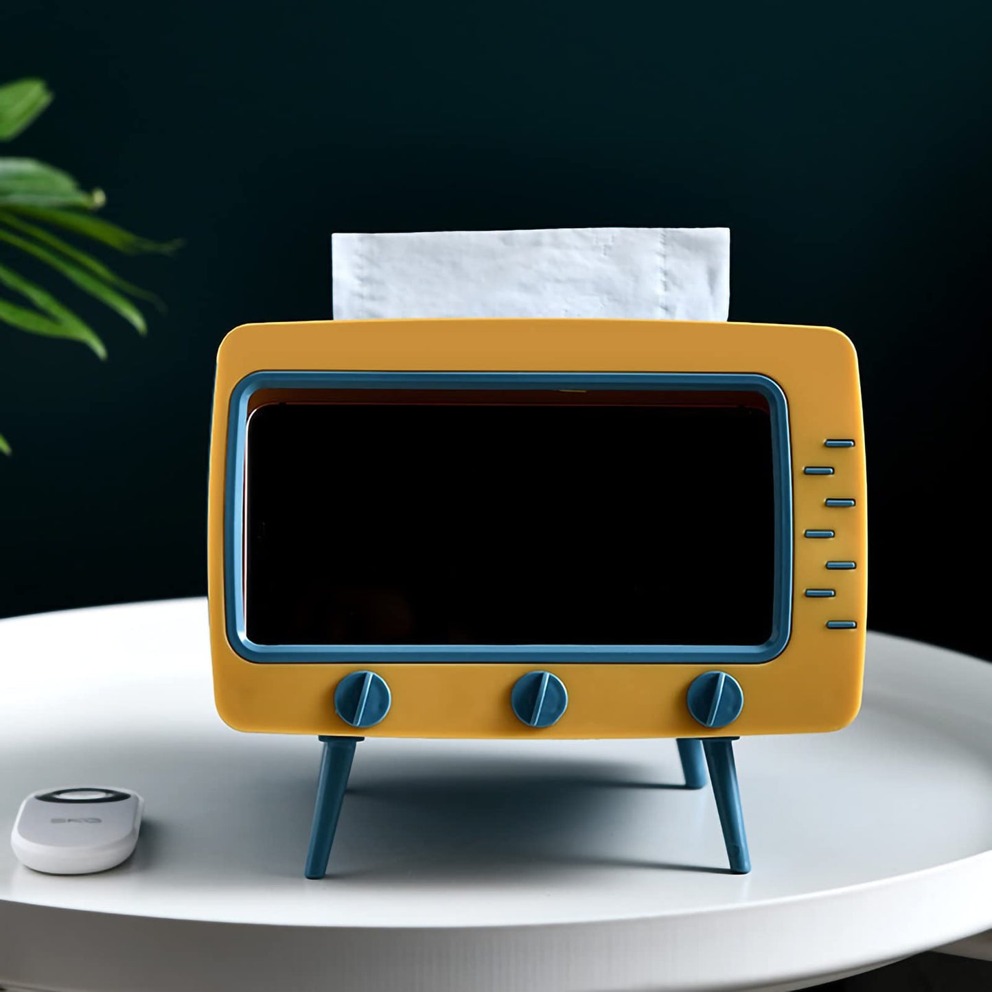 Creative 2 In 1 TV Shape Tissue Box With Phone Holder