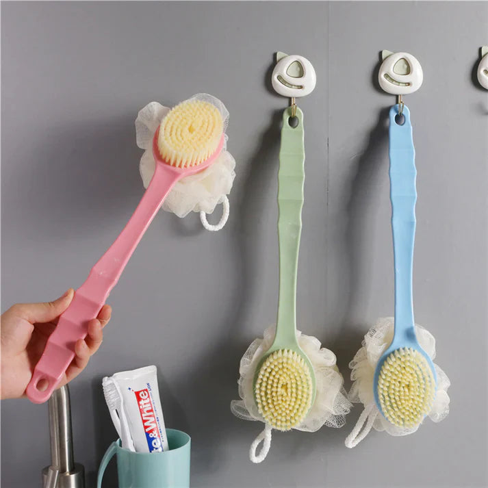 Dual-Sided Loofah Brush – Handle For Easy Use