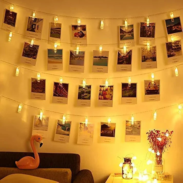 GlowFrame Photo Hanging Lights clips