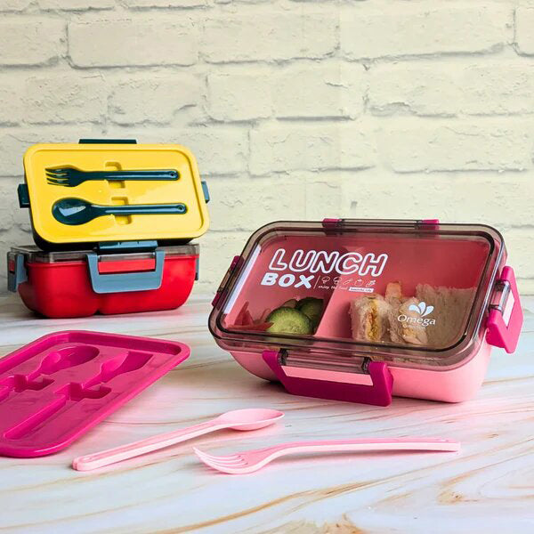 Leakproof Double Layer Meal Box With Spoon & Fork