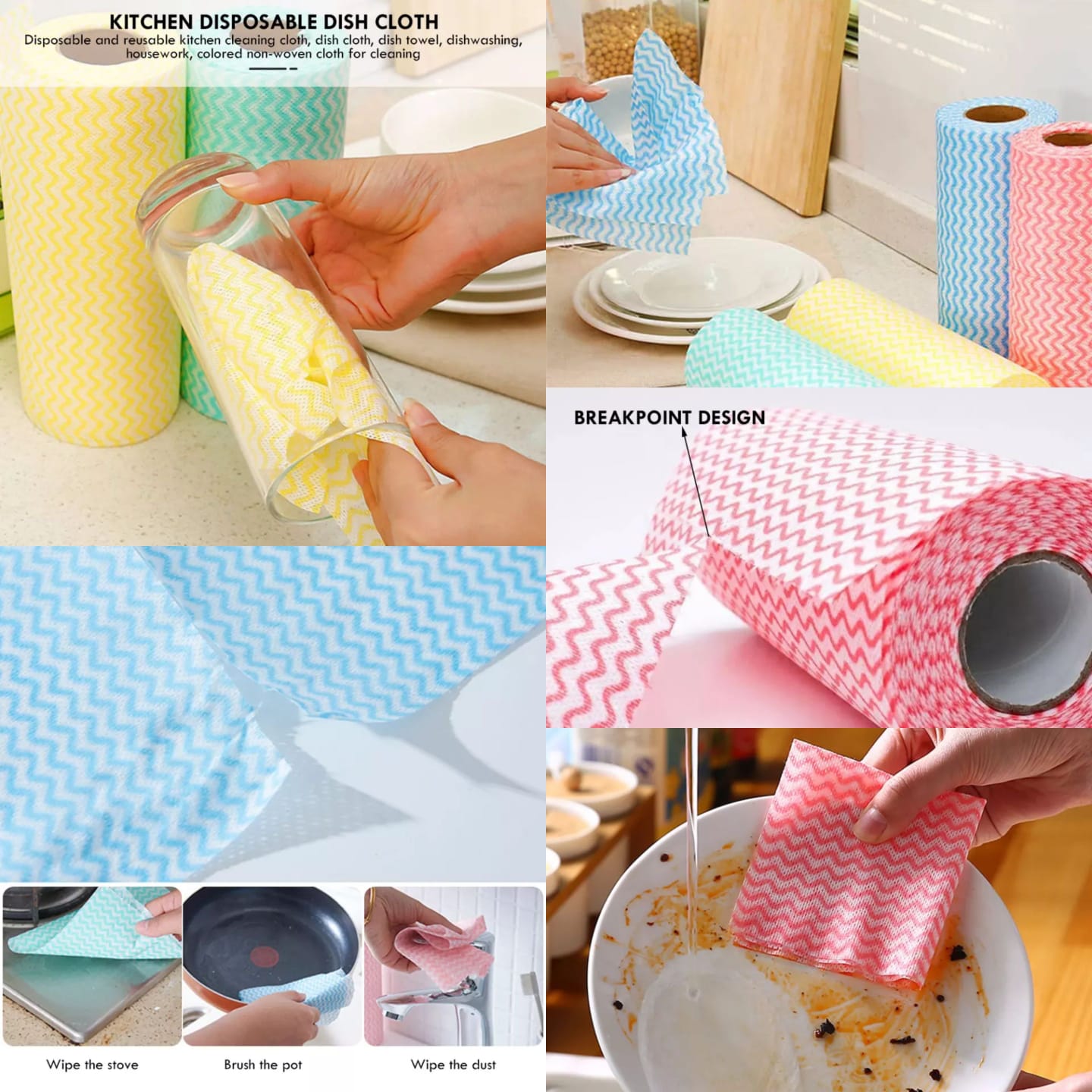All Purpose Kitchen Wipes Soft, Durable & Easy To Clean