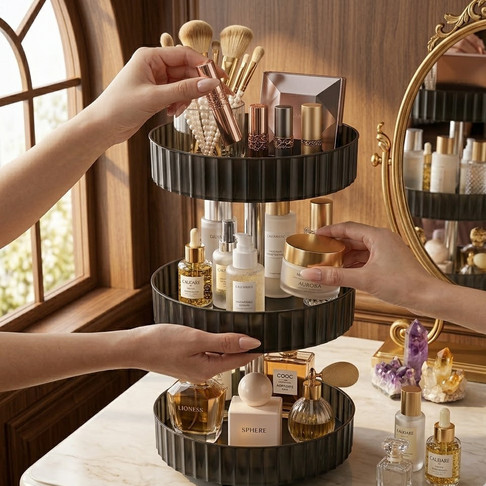3 Tier 360 Rotating Vanity Organizer