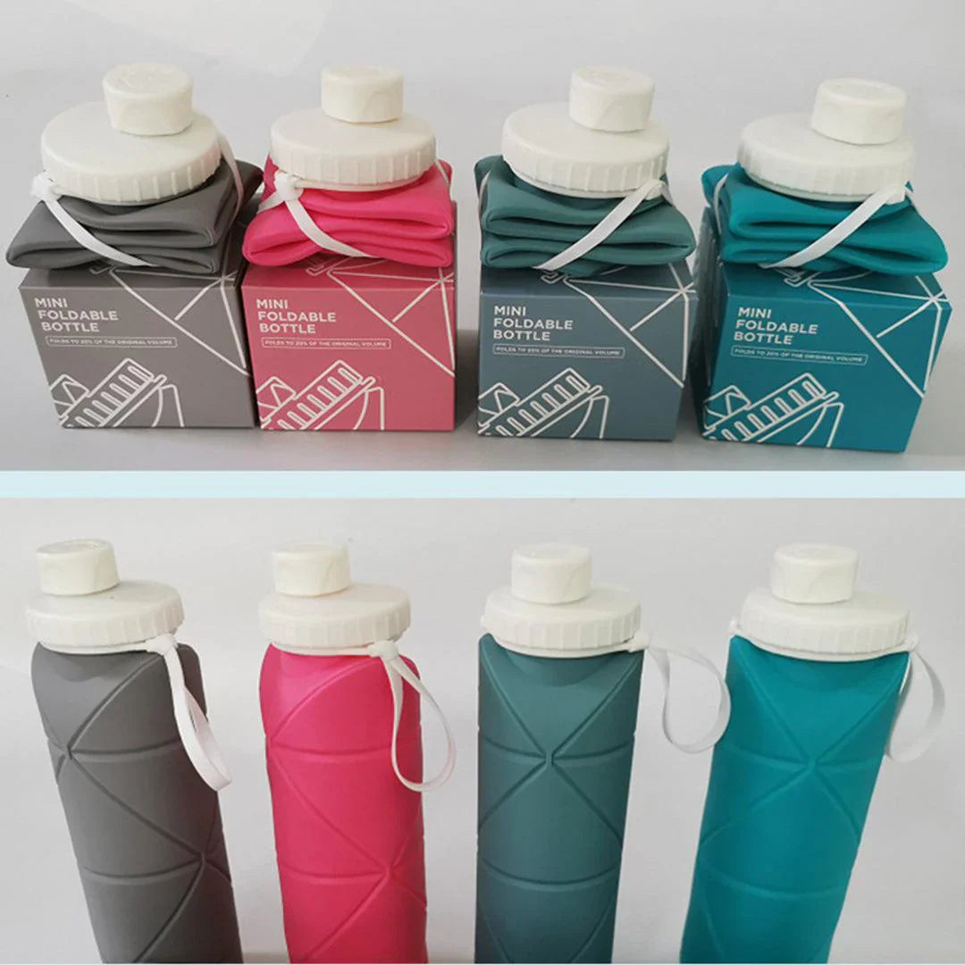 Food Grade Reusable Silicone Foldable Water Bottle