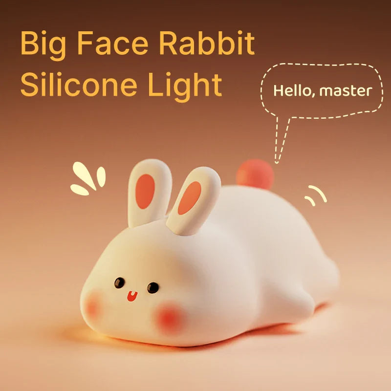 Cute Rabbit Silicone Lamp For Bedroom Décor Light