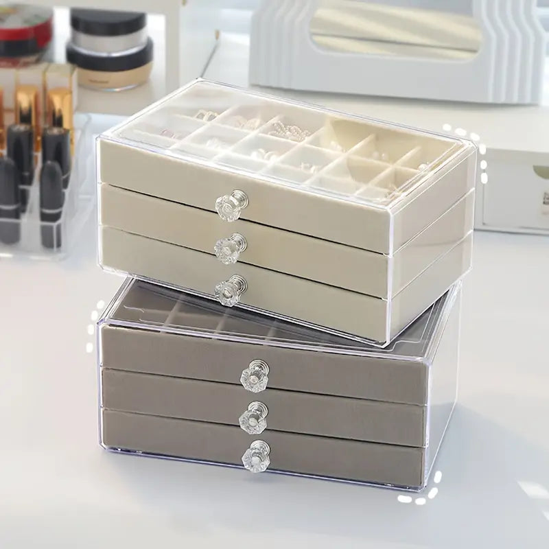 3 Compartment Velvet Jewelry Organizer