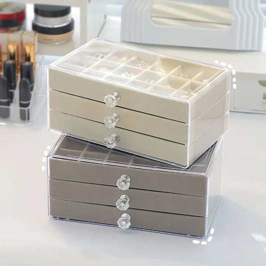 3 Compartment Velvet Jewelry Organizer