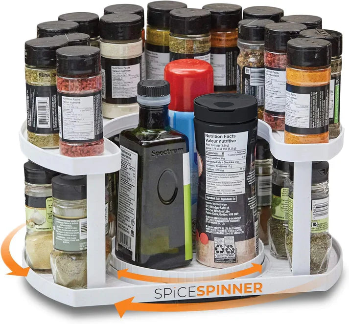 Twin-Tier Rotating Condiment Rack