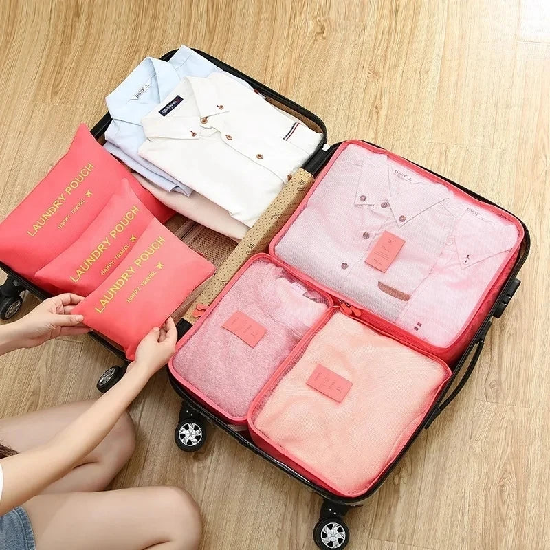 6PCS Travel Storage Organizer Set Packing Cubes For Suitcases