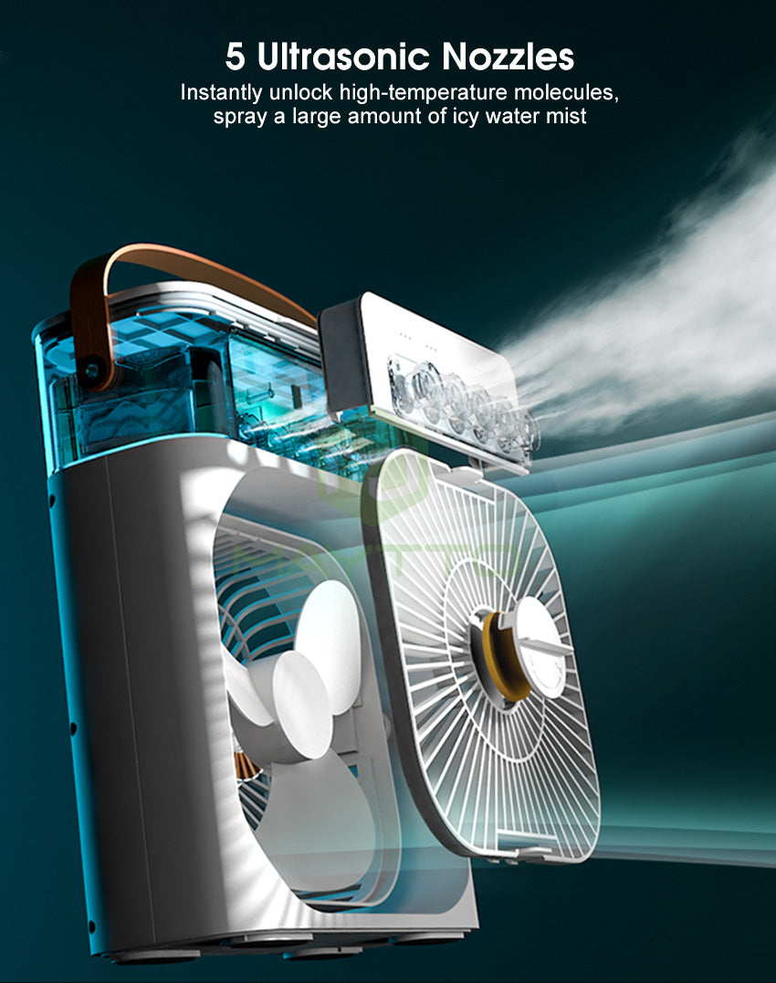 3-in-1 Mini Air Cooling Fan – Instant Thandi Hawa ❄️ Without AC Bill
