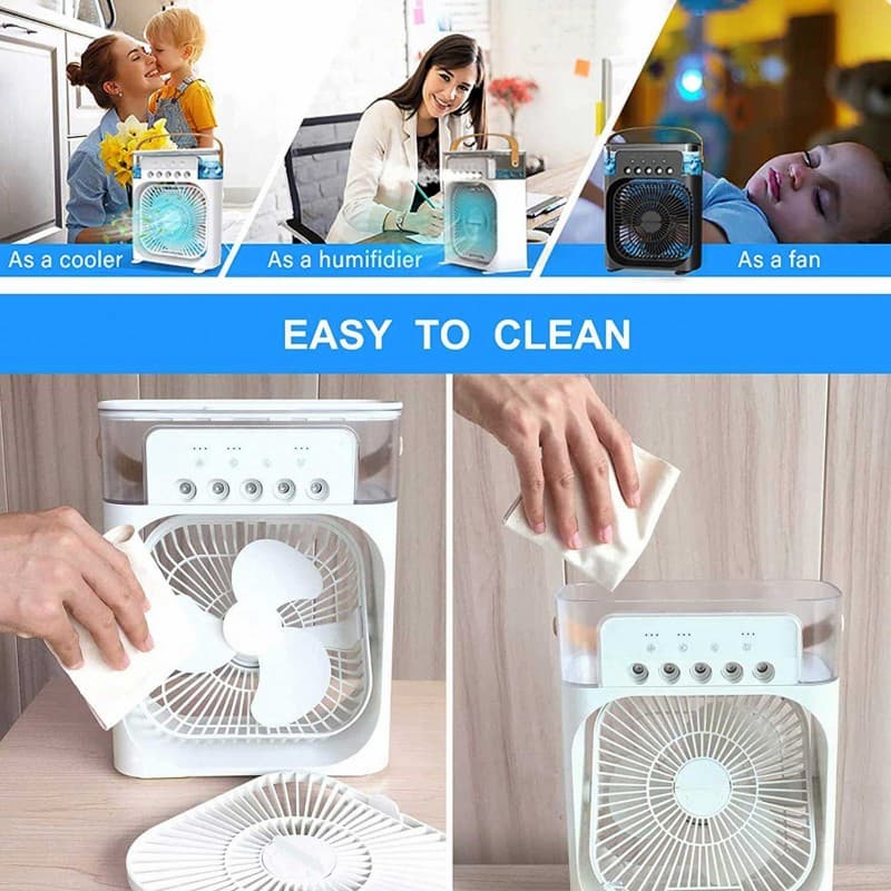 3-in-1 Mini Air Cooling Fan – Instant Thandi Hawa ❄️ Without AC Bill