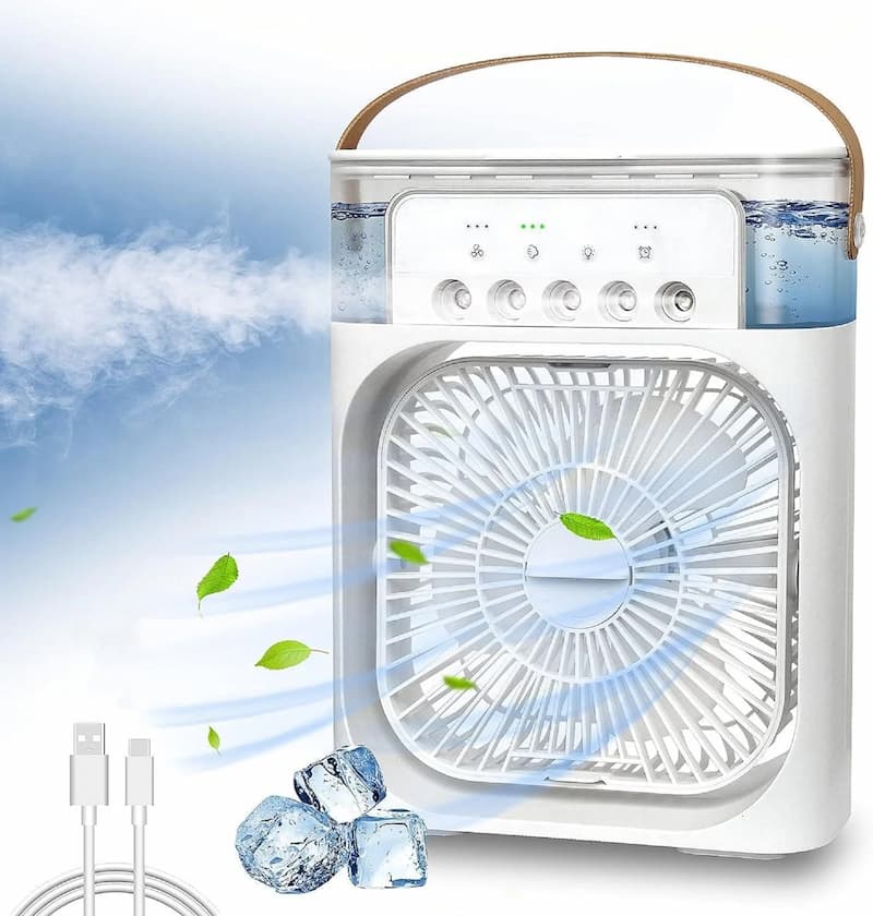 3-in-1 Mini Air Cooling Fan – Instant Thandi Hawa ❄️ Without AC Bill