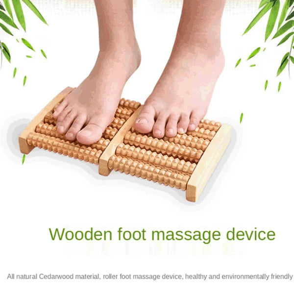 Natural Wooden Foot Roller Massager  – Instant Foot Pain & Stress Relief
