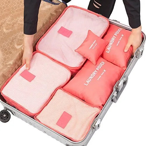 6PCS Travel Storage Organizer Set Packing Cubes For Suitcases